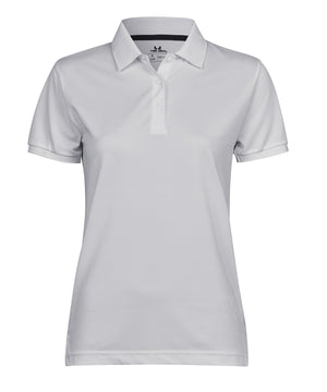 Women’s Club Polo (7001) in White, front view