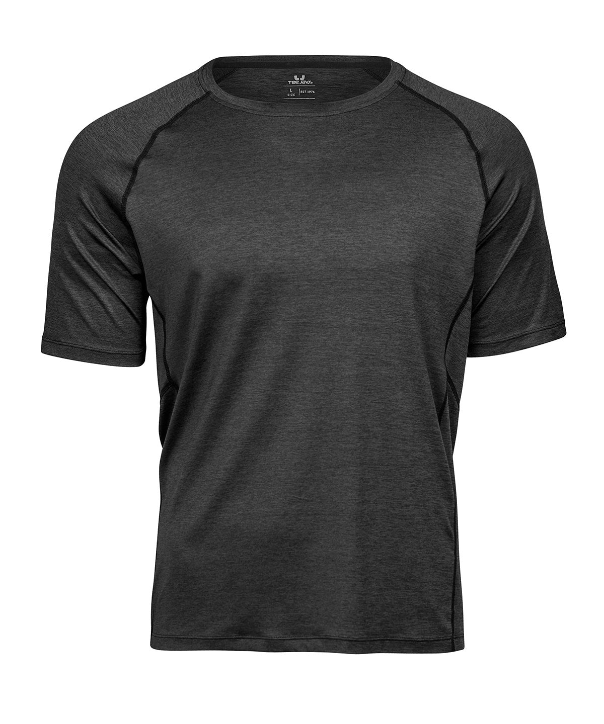Cooldry Tee (7020) in Black Melange, front view