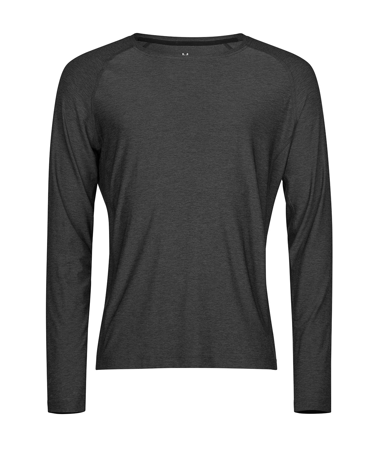 Long Sleeve Cooldry Tee (7022) in Black Melange, front view