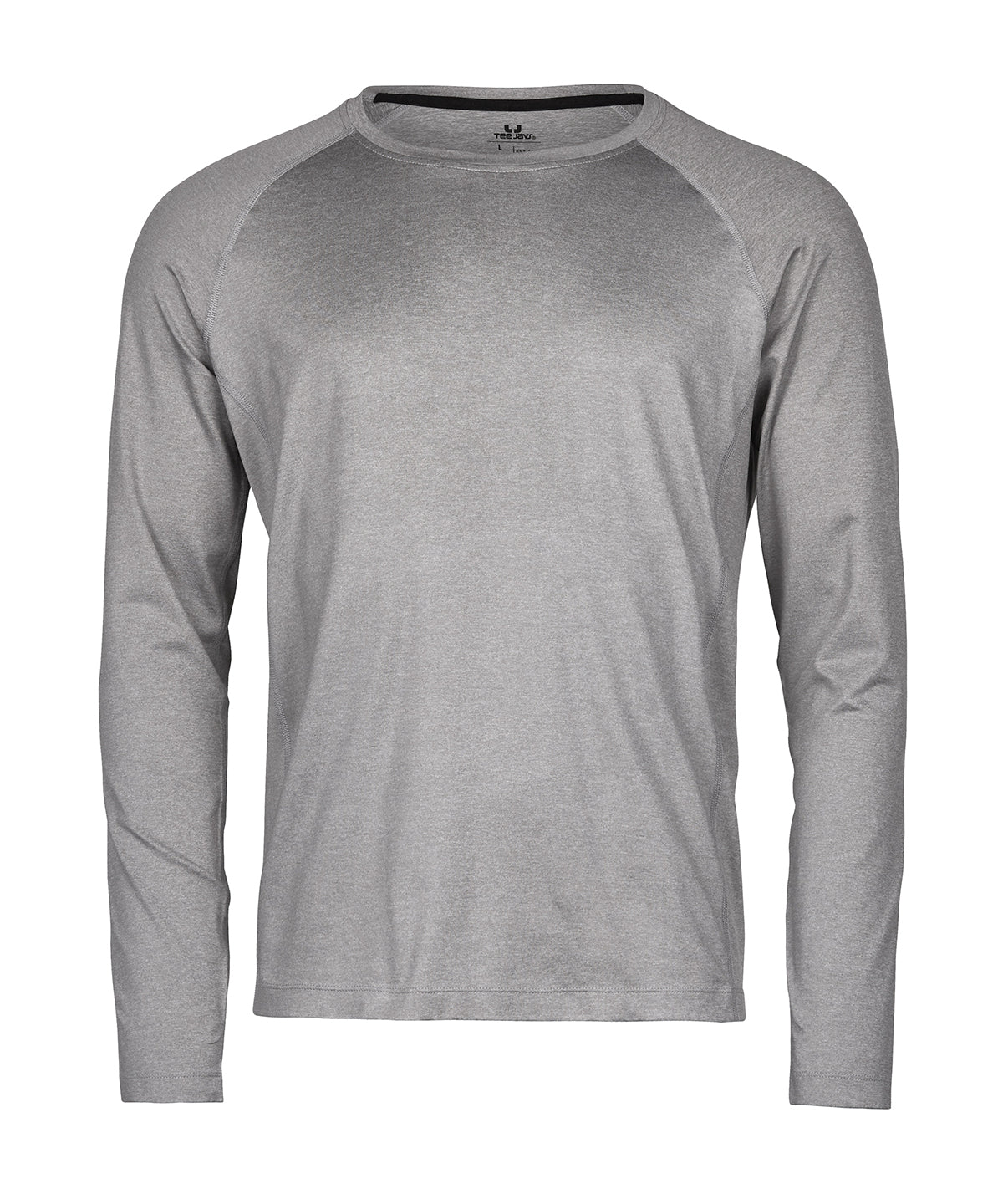 Long Sleeve Cooldry Tee (7022) in Grey Melange, front view