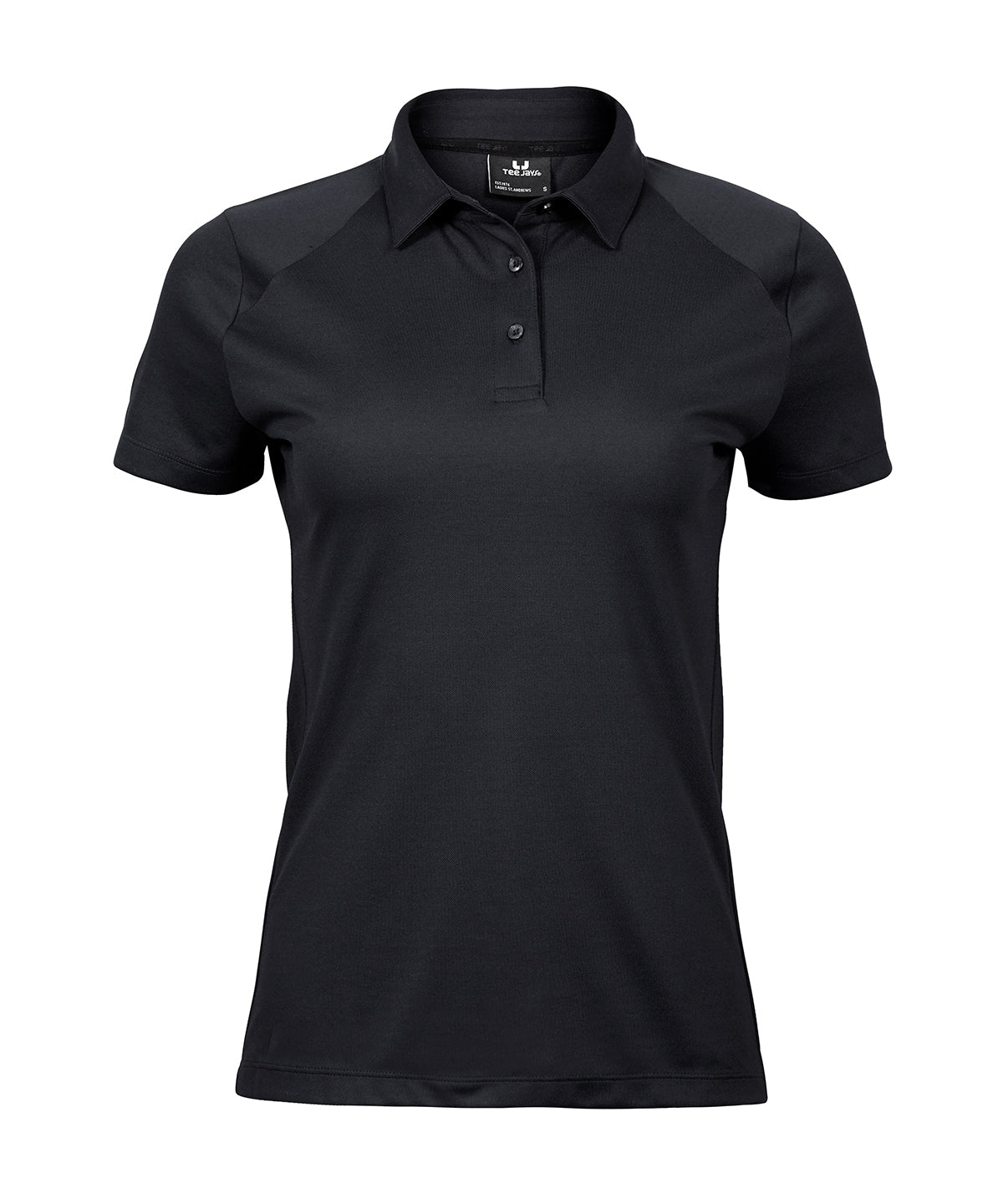 Women’s Luxury Sport Polo (7201) in Black, front view