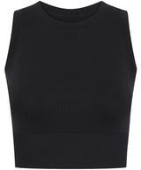 Women’s Cropped Tank in Black, front view