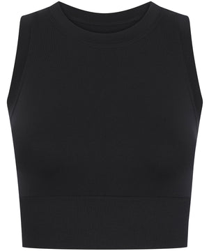 Women’s Cropped Tank in Black, front view