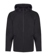 Technical Zip-Through Hoodie in Black, front view