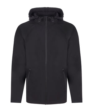 Technical Zip-Through Hoodie in Black, front view