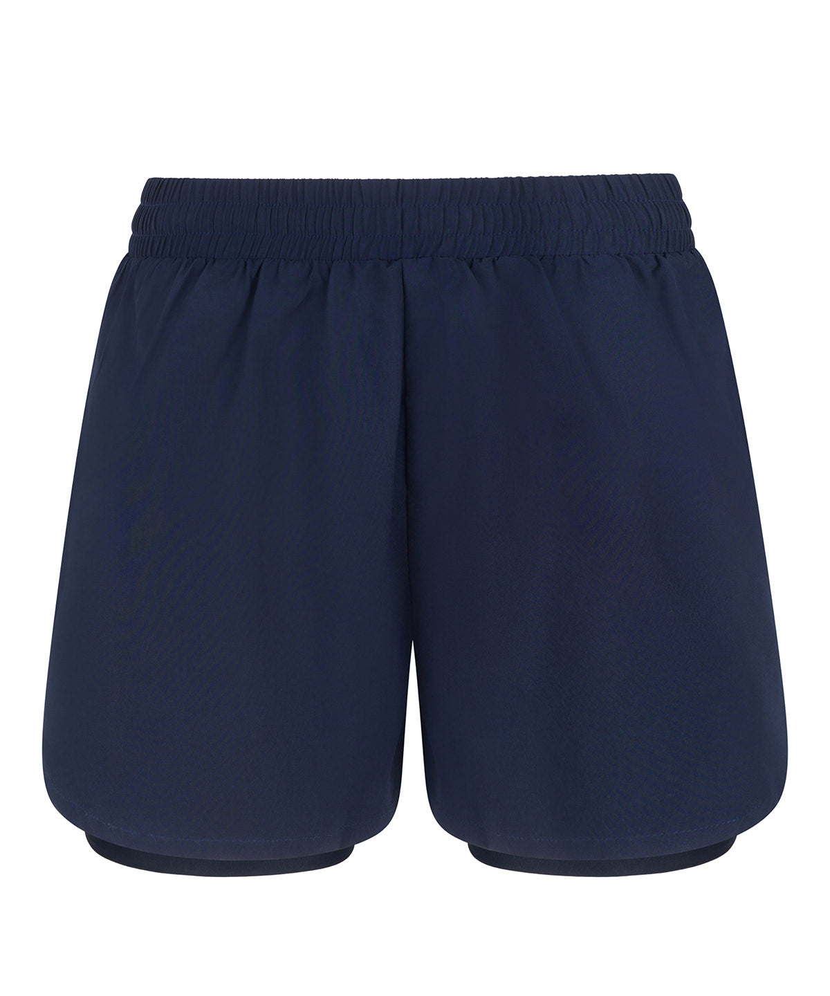 Women’s Double-Layer Sports Shorts in Navy, front view