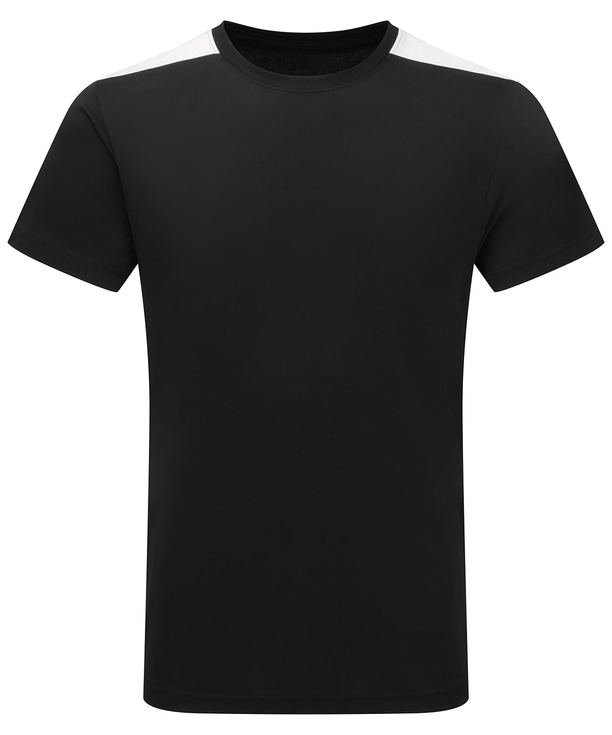 Contrast Performance T-Shirt in Black/White, front view