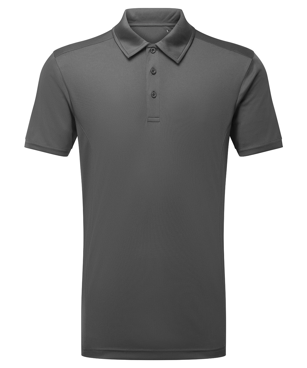 Panelled Polo in Charcoal, front view