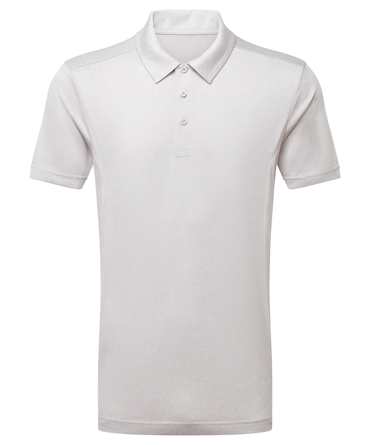 Panelled Polo in Silver Melange, front view