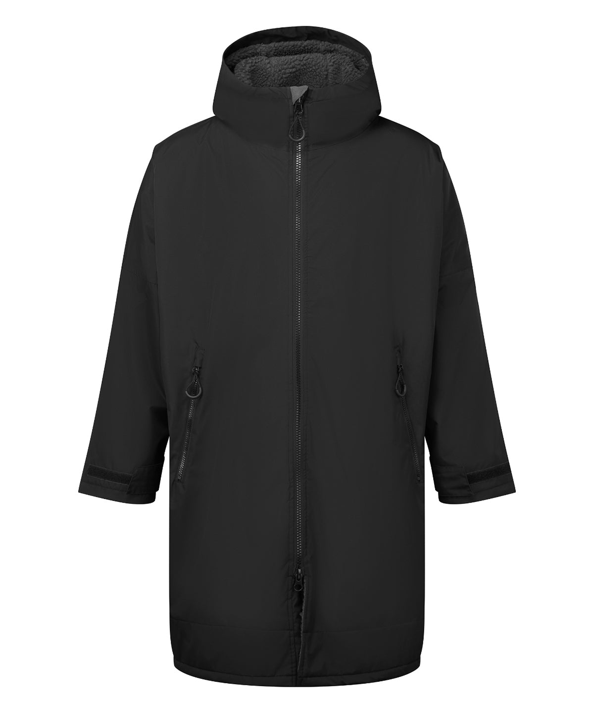 All-Seasons Waterproof Changing Robe in Black/Charcoal, front view