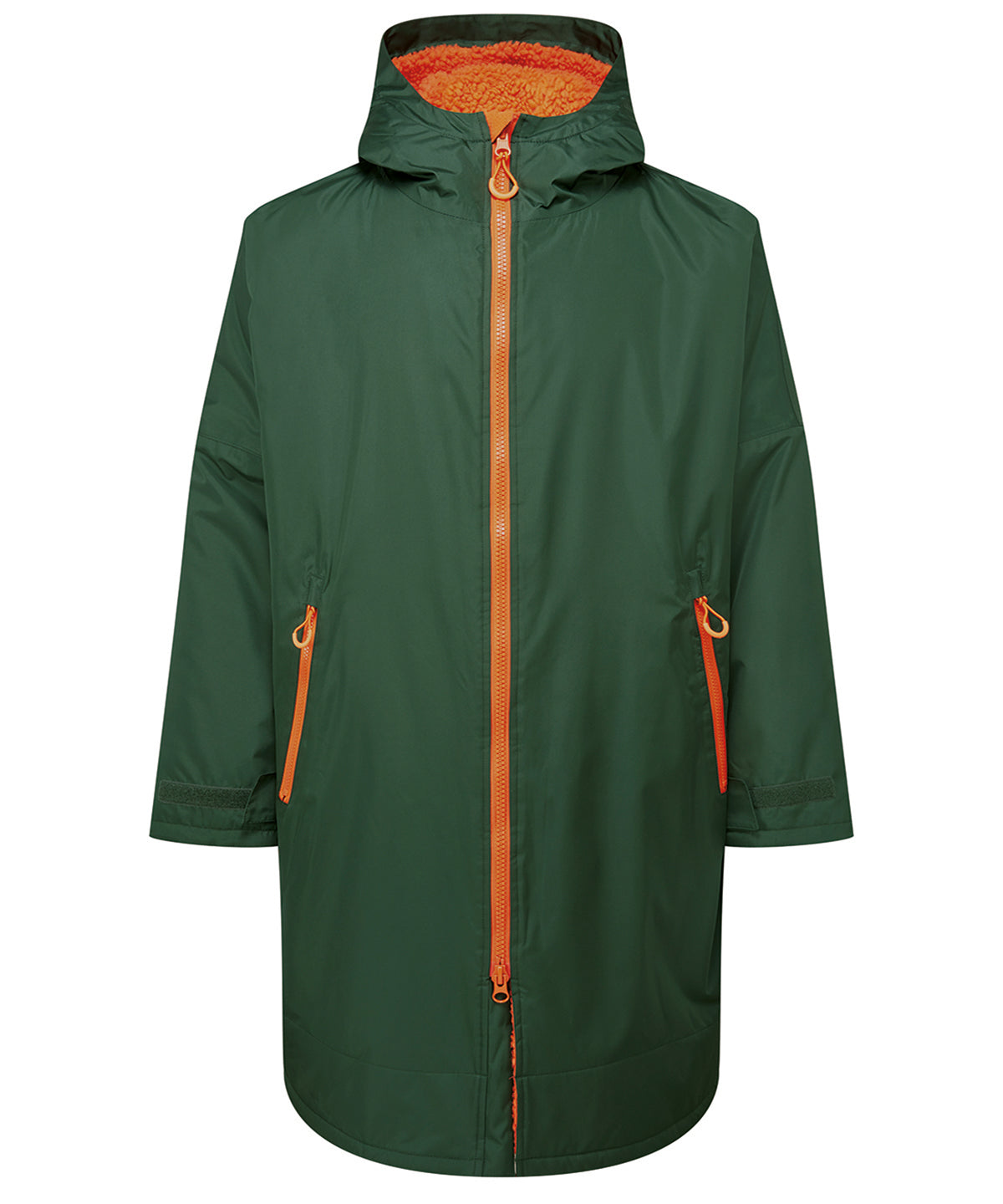 All-Seasons Waterproof Changing Robe in Bottle/Orange, front view