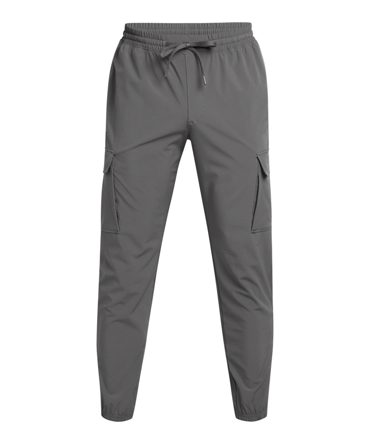 UA Vibe Cargo Pants in Castle Rock Grey, front view