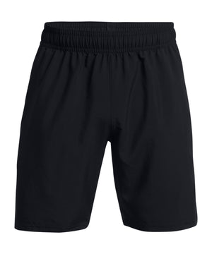 Tech Woven Wordmark Shorts in Black, front view