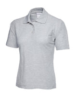 Ladies Active Cotton Poloshirt in Heather Grey