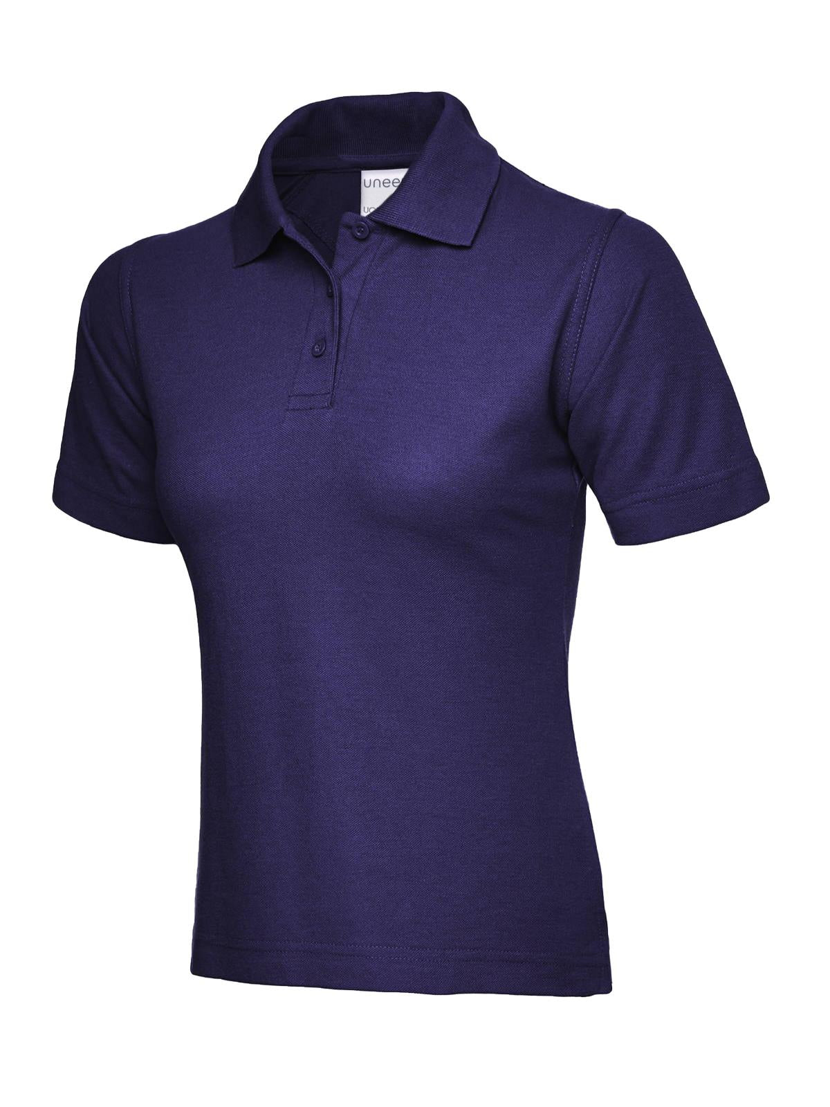 Ladies Active Cotton Poloshirt in Purple