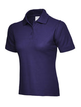 Ladies Active Cotton Poloshirt in Purple