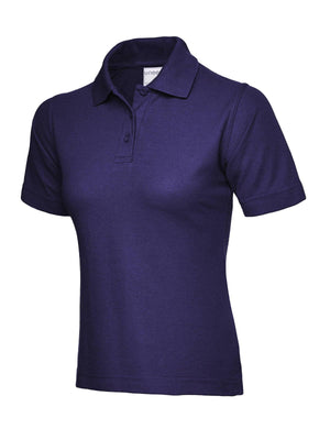 Ladies Active Cotton Poloshirt in Purple