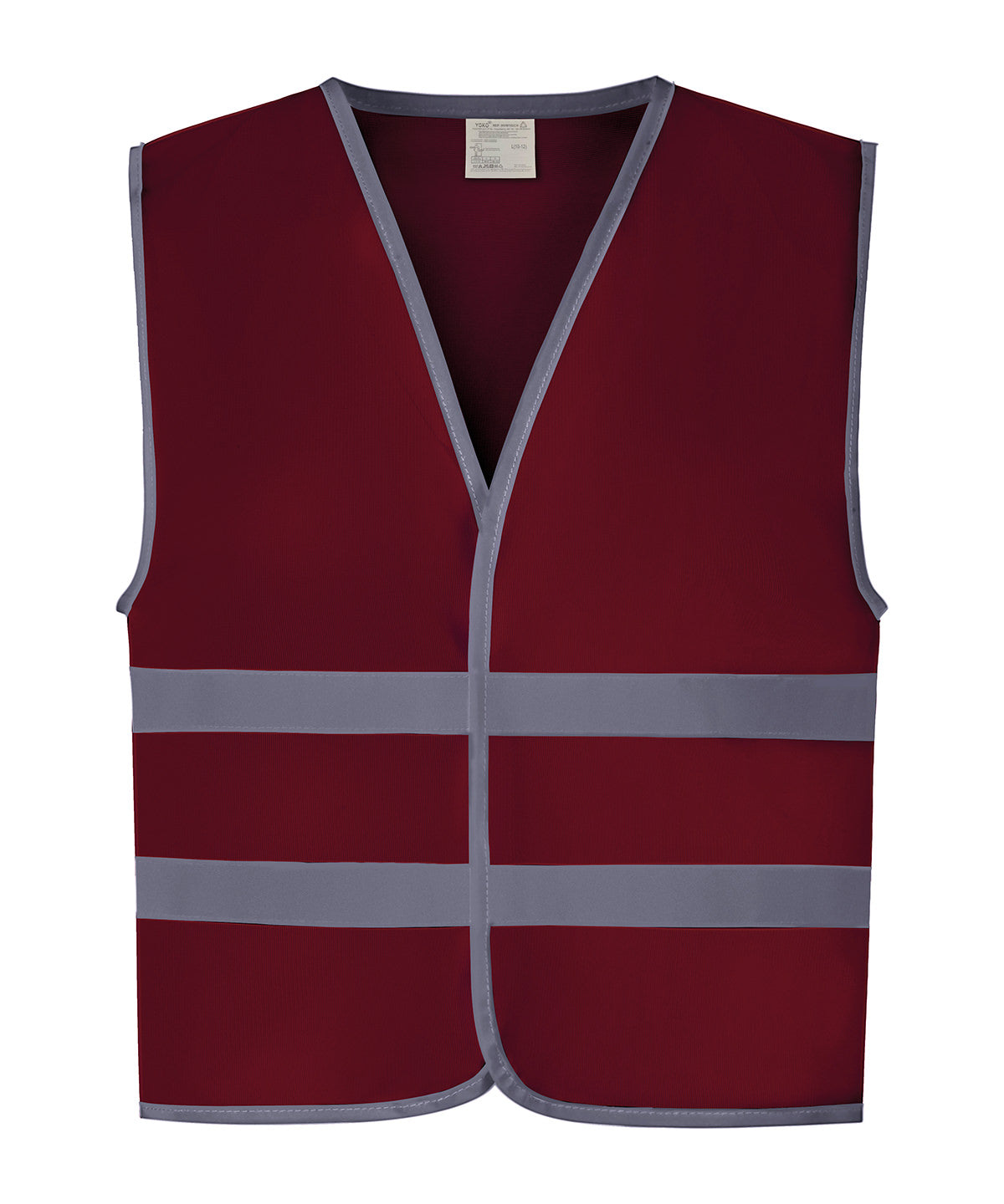 Hi-Vis Reflective Border Kids Waistcoat (Hvw102ch) in Maroon, front view