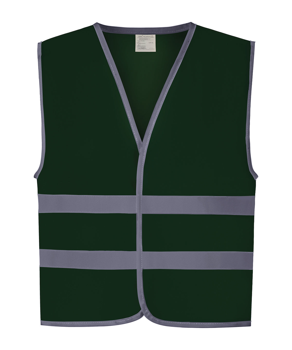 Hi-Vis Reflective Border Kids Waistcoat (Hvw102ch) in Paramedic Green, front view