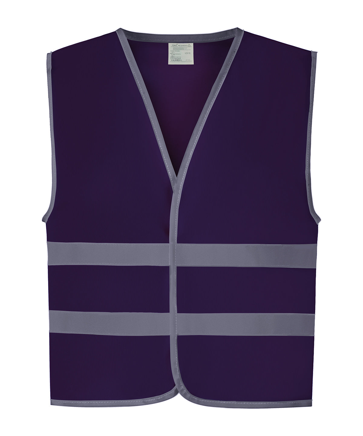 Hi-Vis Reflective Border Kids Waistcoat (Hvw102ch) in Purple, front view