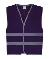 Hi-Vis Reflective Border Kids Waistcoat (Hvw102ch) in Purple, front view