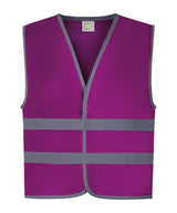 Hi-Vis Reflective Border Kids Waistcoat (Hvw102ch) in Raspberry, front view