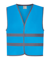 Hi-Vis Reflective Border Kids Waistcoat (Hvw102ch) in Sapphire, front view