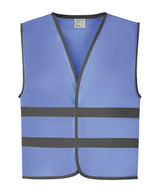 Hi-Vis Reflective Border Kids Waistcoat (Hvw102ch) in Sky, front view