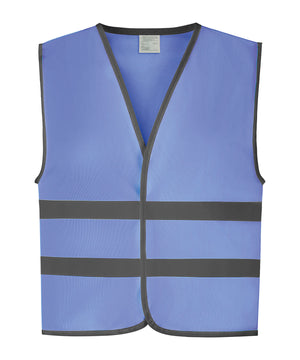 Hi-Vis Reflective Border Kids Waistcoat (Hvw102ch) in Sky, front view