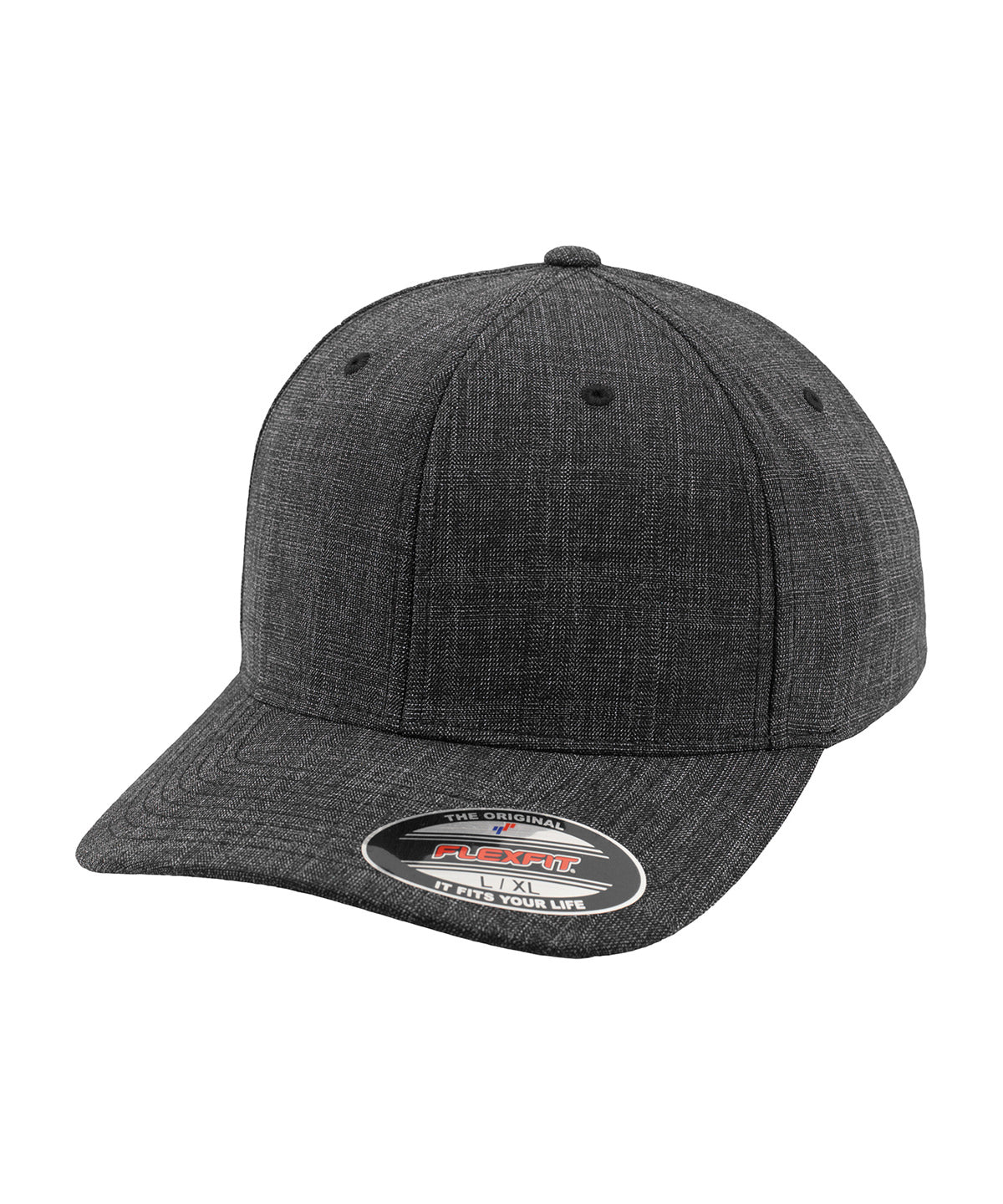 Fine Melange Flexfit (6277Fm) in Black, front view